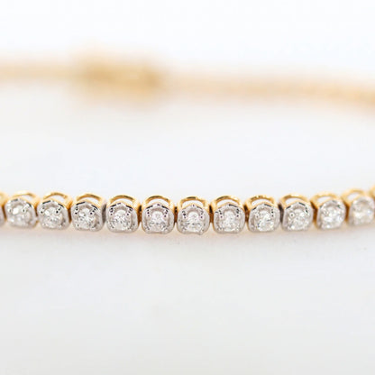 Carat Natural Diamond Diamond Tennis Bracelet- Yellow Gold