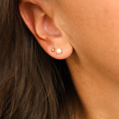 14K Gold Filled Petite Freshwater Pearl Studs