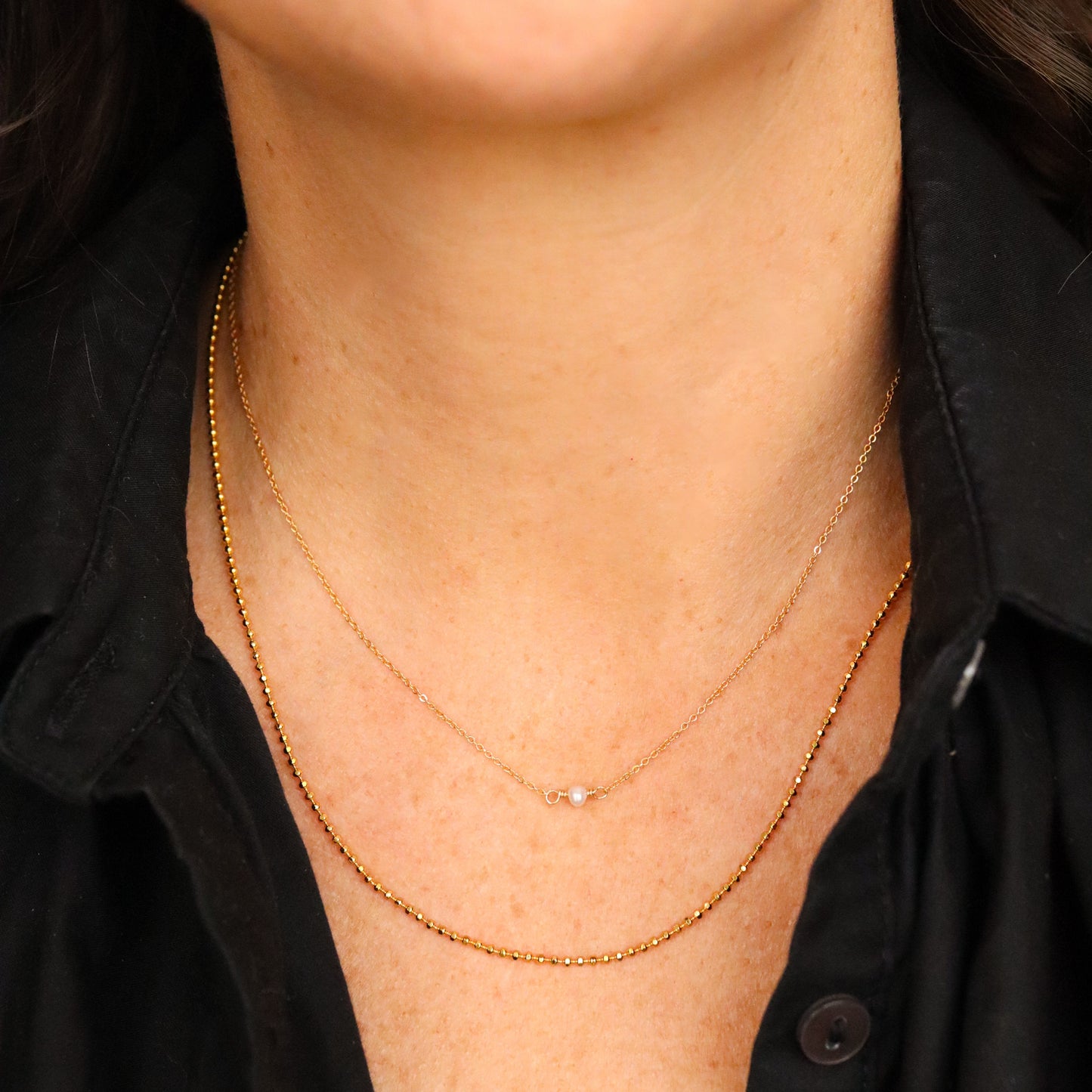 Gold Filled Round Beaded 18" Layering Chain
