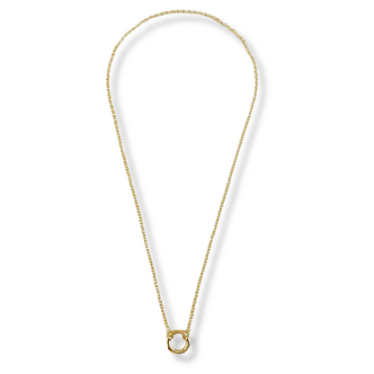 18k Gold Filled Carabiner Clasp Rolo Chain Necklace