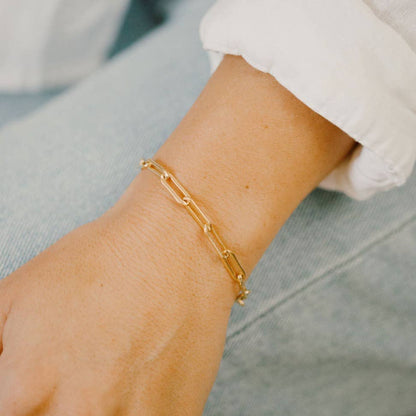 14k Gold Filled Large Paperclip Toggle Bracelet