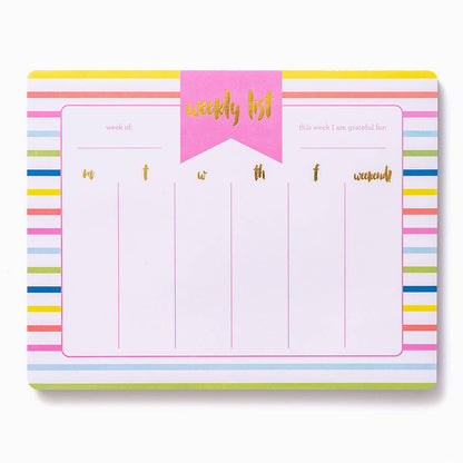 Striped Weekly List Pad Planner