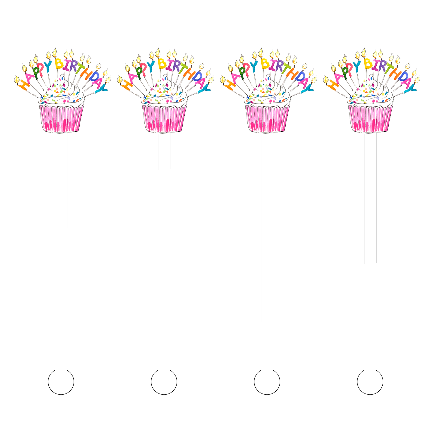 Stir Sticks - Happy Birthday